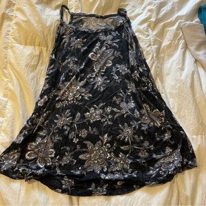Maurices Black Floral High Neck Tank Top